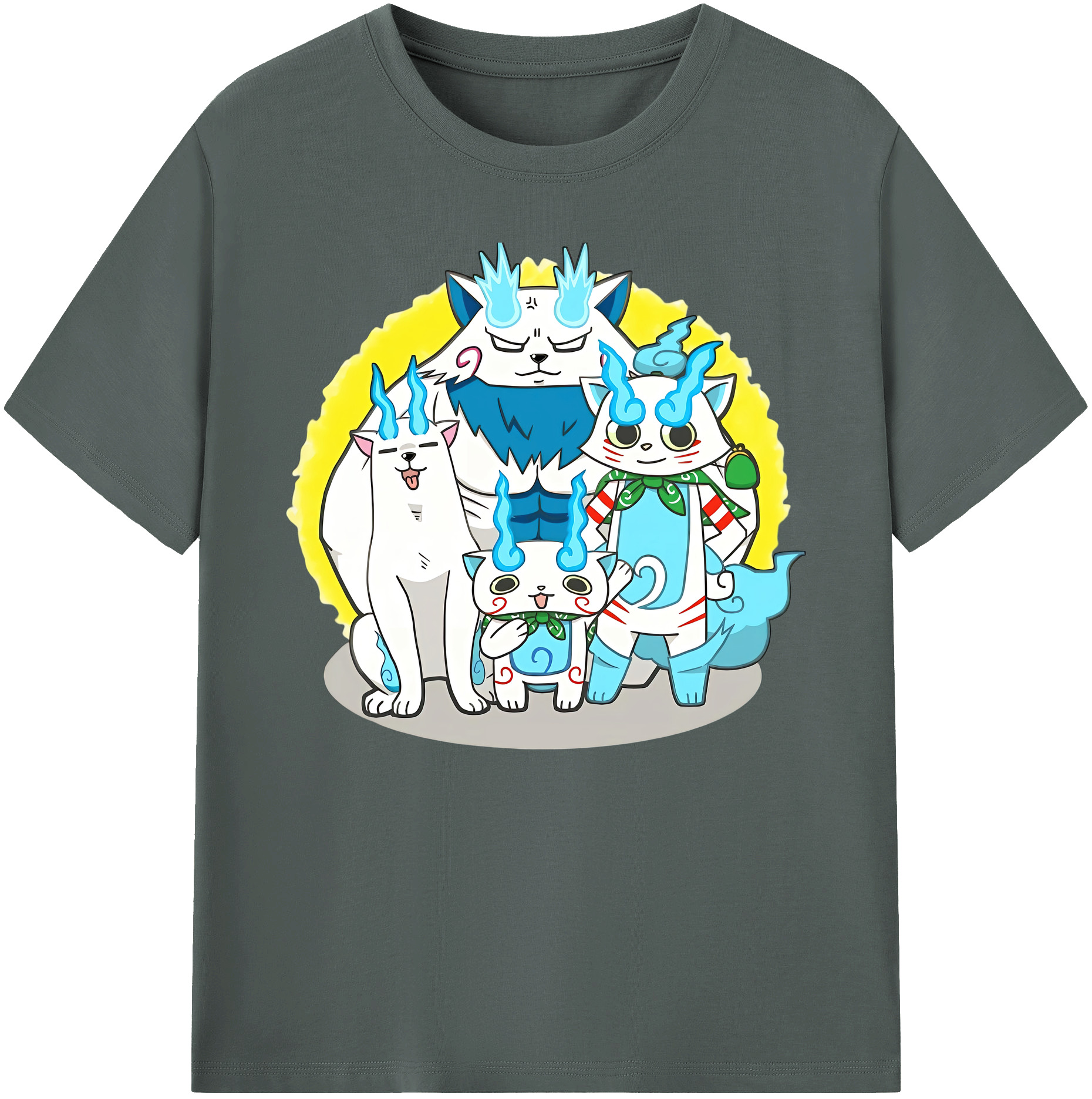 （画像用） 妖怪ウォッチ Yo-kai Watch 綿100％ メンズ半袖Tシャツ｜肌触りやわらか＆通気性